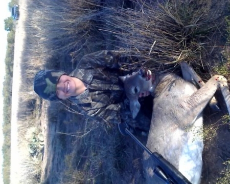 Brehnen and his doe he shot on Thanksgiving da