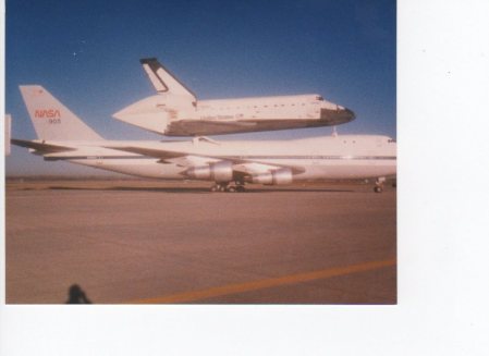 Space Shuttle atop 747