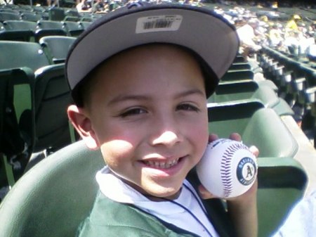 Gabriel at the A's game 2009