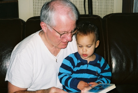 Bumpa reading to Barrett (the 3rd BVD)