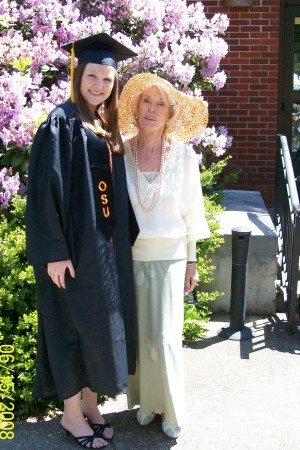 Sierra and grandmother at graduation June 08