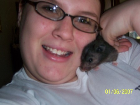 Marisa with her hampster