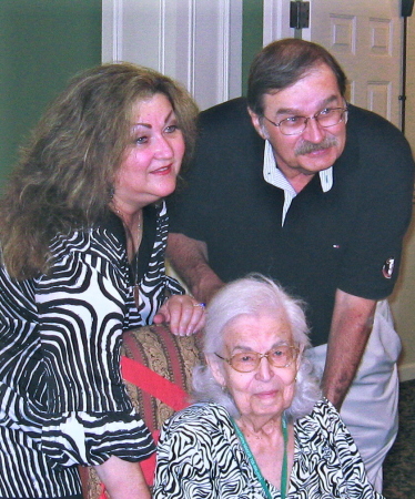 Mom, Jerry & I, 90th birthday