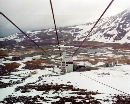 Looking at lower end of tram and Bottom Camp