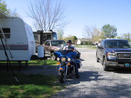 My hubby on a bike when we went camping in ten