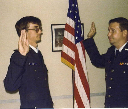 Being sworn into the Air Force