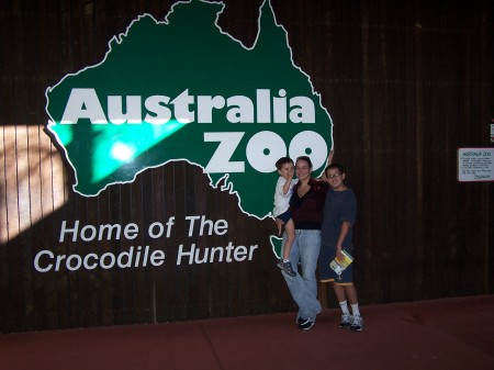 Teo, Kylie and Ricky at the Australia Zoo
