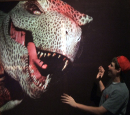 Cody at Dinosaur Exhibit at Terminal Station