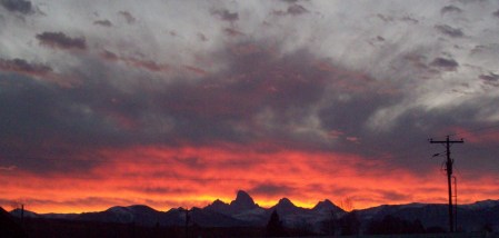 sunrise over the Tetons