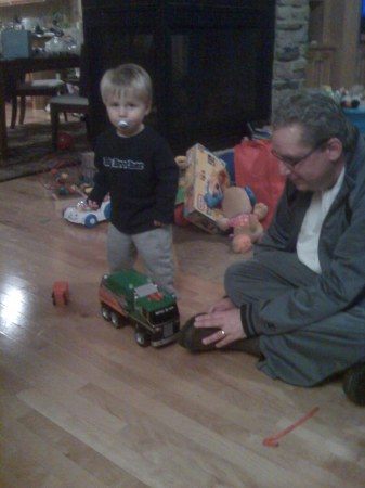 kieran, grampa and truck