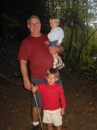 Family hike, Flat Top Mtn, NY Logan 5, Lucas 1