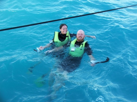 Jamie and Paul snorkeling