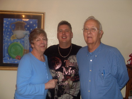 my step mom, brother and dad