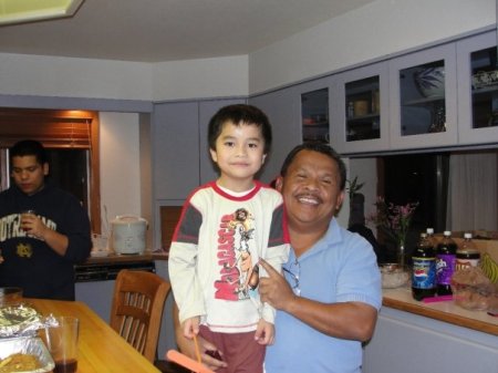 My husband, Effendi, with the son of a friend