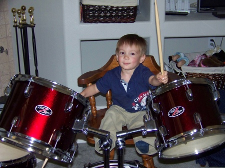 TJ on drums