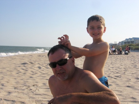 Derek and his Dad on the beach 09-30-09