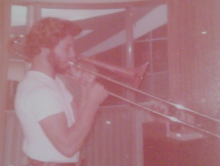 Glen playing trombone at GVSU 1976