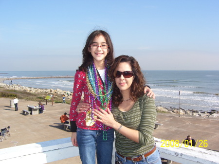 My daughter and me on Seawall Galveston