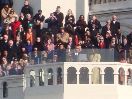 Watching Barack Obama being sworn in