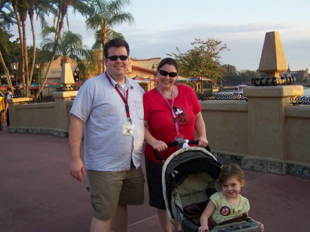 Matthew with wife Shan and daughter Emily