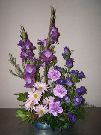 Purple garden arrangement