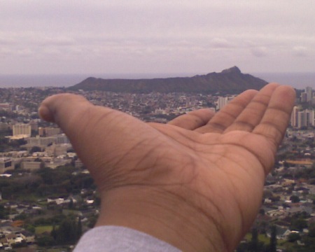 Mt. Diamond head in my hand