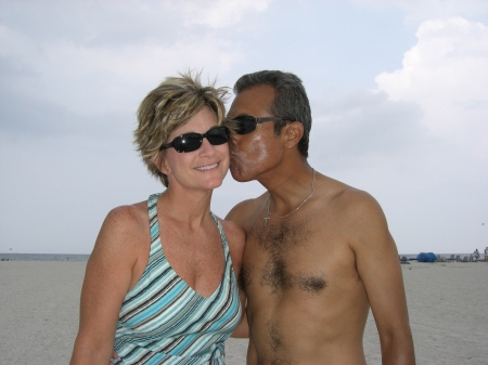 Frank and Peggy on the beach