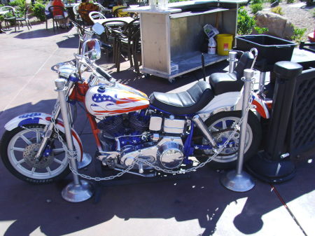 Bike at entrance Harley Cafe Vegas Strip