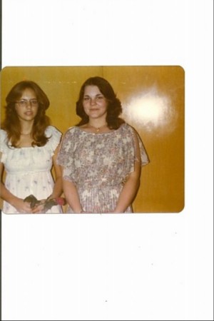 My best friend Barb and I at Graduation 1979