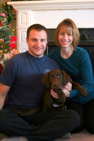 Steve and I with our puppy Sadie