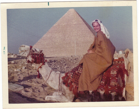 MOSES (THE CAMEL) AND I AT THE GREAT PYRAMID