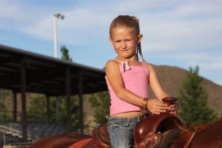 Savannah on her pony, Libby's daughter