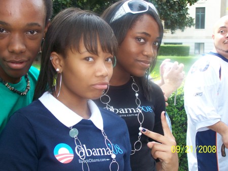 My kids at the Obama Ralley in Charlotte