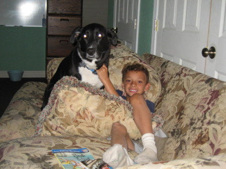 my son Caleb and our dog Penni