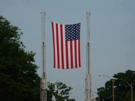 the flag on top the hill