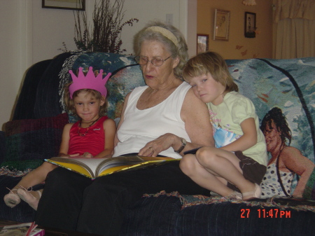 Mom reading to the twins