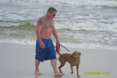 Tim and Buffy Boo at the beach, Florida...