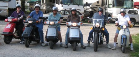 Jim and his scooter dudes, in Maggie Valley ,