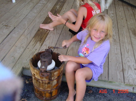 Making  ice cream