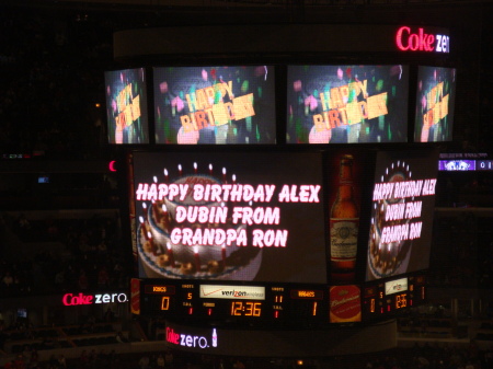 Grandson's b-day at a Blackhawk game