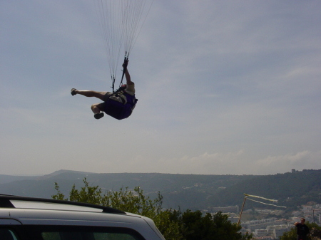 Me doing wing-overs paragliding Portugal!