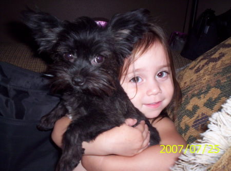 My Grandaughter and her dog Mia.