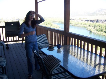 Eileen on the back deck.