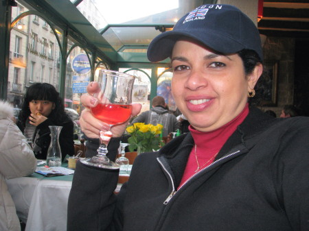 Me having French wine