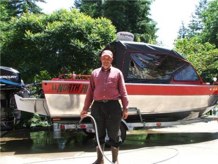 Washing the boat