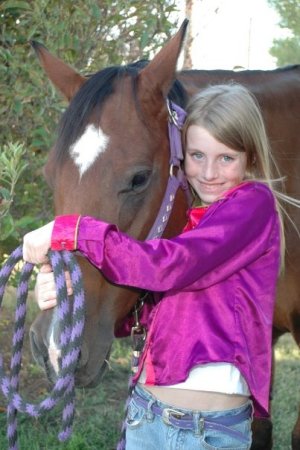 Maddie and Apache her Barrel Racing Horse