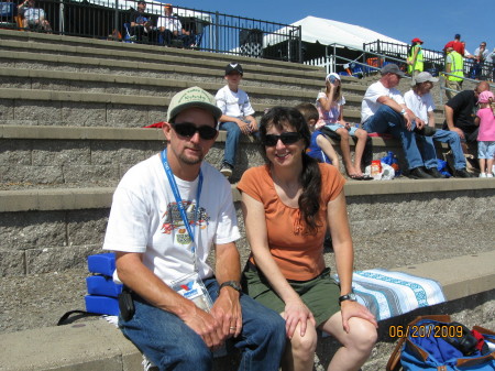 kenny and donna enjoying the race.