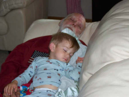 hubby bill and grandson colten taking a nap