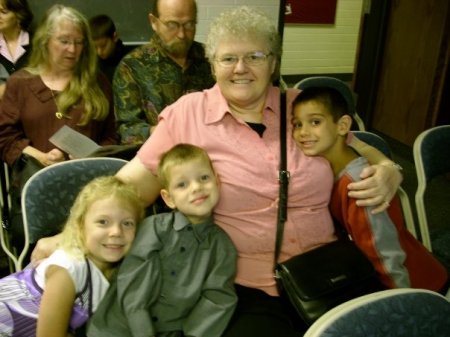 Louise with grandkids
