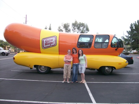The girls by the Weinermobile in Arizona
